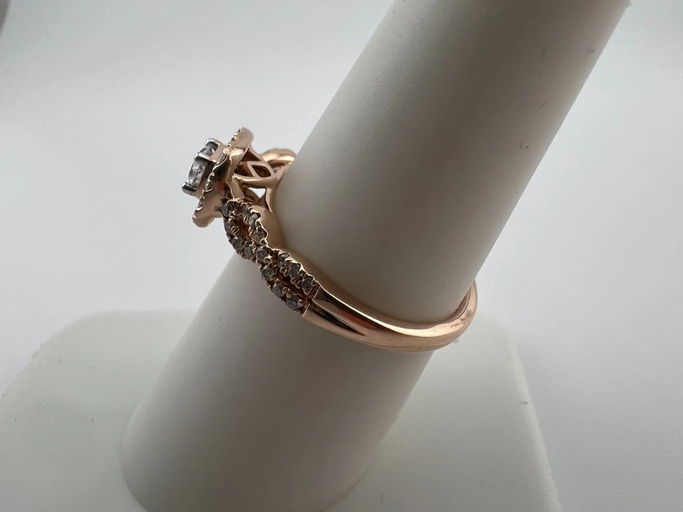 14K Rose-Gold Diamond Halo Ring - Image 3 of 3