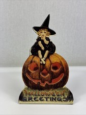 Retired Bethany Lowe 8" Dummy Board Halloween Fall Pumpkin Witch Harvest 3