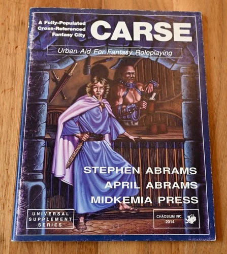 Carse: Urban Aid for Fantasy Roleplaying - 1986 w/ Map Chaosium 2014 Universal