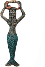 Sungmor Cast Iron Mermaid Bottle Opener, Vintage Portable Cap Blue 