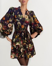 Alice & Olivia Antoinette Dress Button Up  Sz 8 Magic Garden Gradient Boho $495