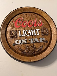 Coors Light Barrel Plastic Hanging Sign