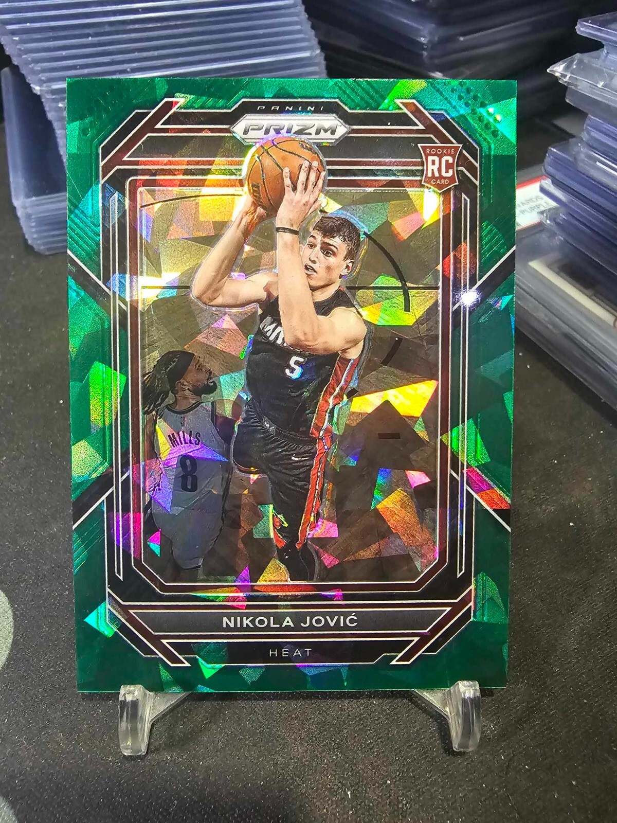 2022-23 Panini Prizm Nikola Jovic #236 Green Cracked Ice RC!