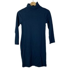 Urban Outfitters Teal Blue Ribbed Turtleneck Long Sleeve Bodycon Mini Dress XS