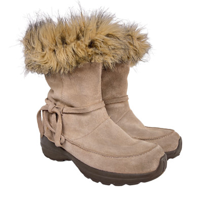 Sorel Northern Lite Tall Beige Suede Faux Fur Waterproof Winter Snow Boots 9 40