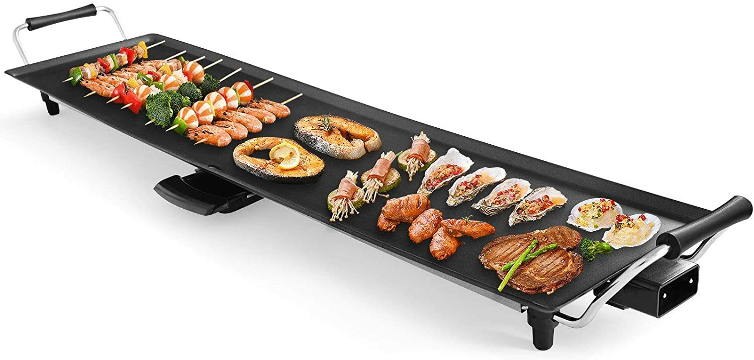 Tischgrill Teppanyaki-Grillplatte Innengrill Elektrische Grillplatte BBQ 1800 W