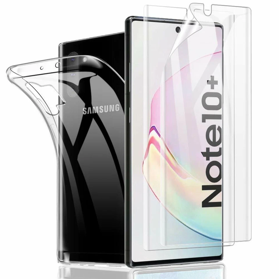 COVER CUSTODIA TRASPARENTE + PELLICOLA GEL PER SAMSUNG GALAXY NOTE 10 NOTE 10 + - Immagine 2 di 4