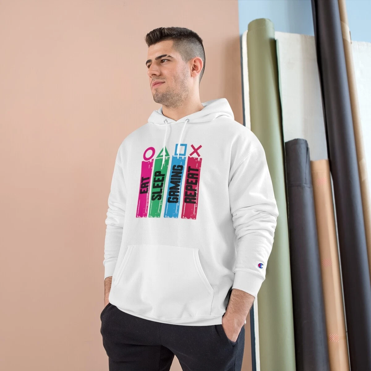 Champion Hoodie for gamers Eat sleep gaming repeat eBay