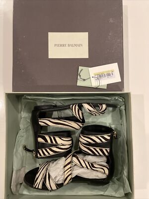 Pierre Balmain Amelie Calf Poney Hair Leather Sandals For Women
