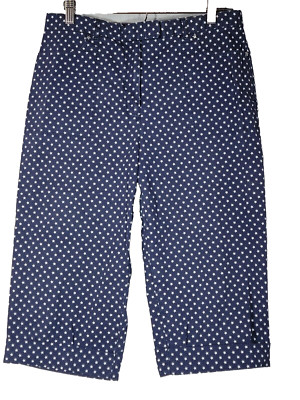 Sag Harbor Sport Petite Size 12 P Women Blue White Stars Straight Leg Capris EUC