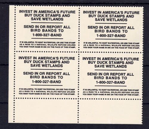US Scott # RW68, MINT / VF / NH Plate Block of $15 Federal Duck Stamps! SCV $150 - Picture 2 of 2