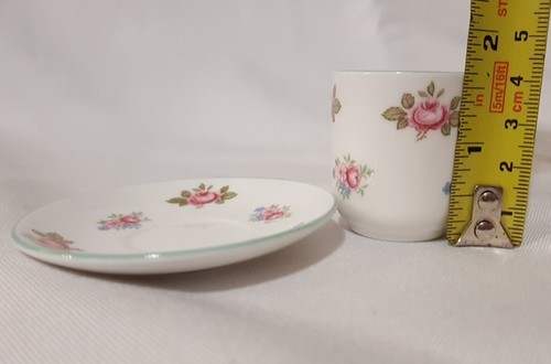 Miniature Shelley Tea Cup Set Rosebud #13426 England Bone China - Picture 7 of 9