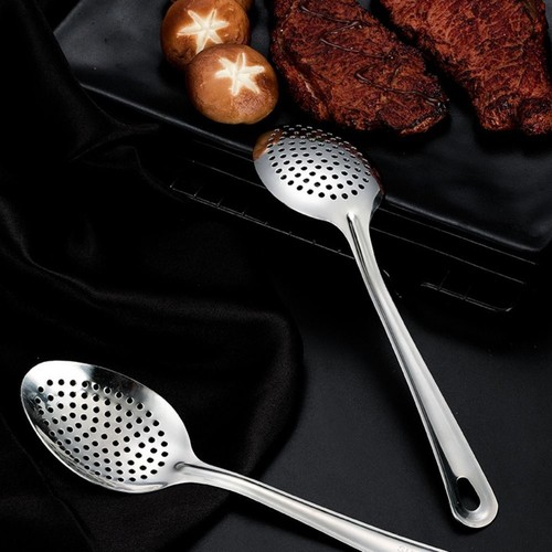 Kitchen Cooking Skimmer Spoon Small Stainless Steel Slotted Spoon w/ Hang Hole♪ - Picture 4 of 12