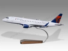 Embraer ERJ 175LR Delta Connection Desk Wood Airplane Model Small Scale 1/100
