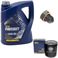 MotoröL ÖLfilter SM196 15W50 5 Liter + ÖLablassschraube FüR Seat Fabia VW Lupo