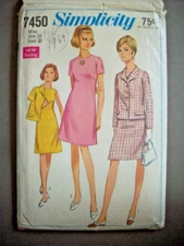 60's collarless A line dress & jacket  pattern 7450 size 16