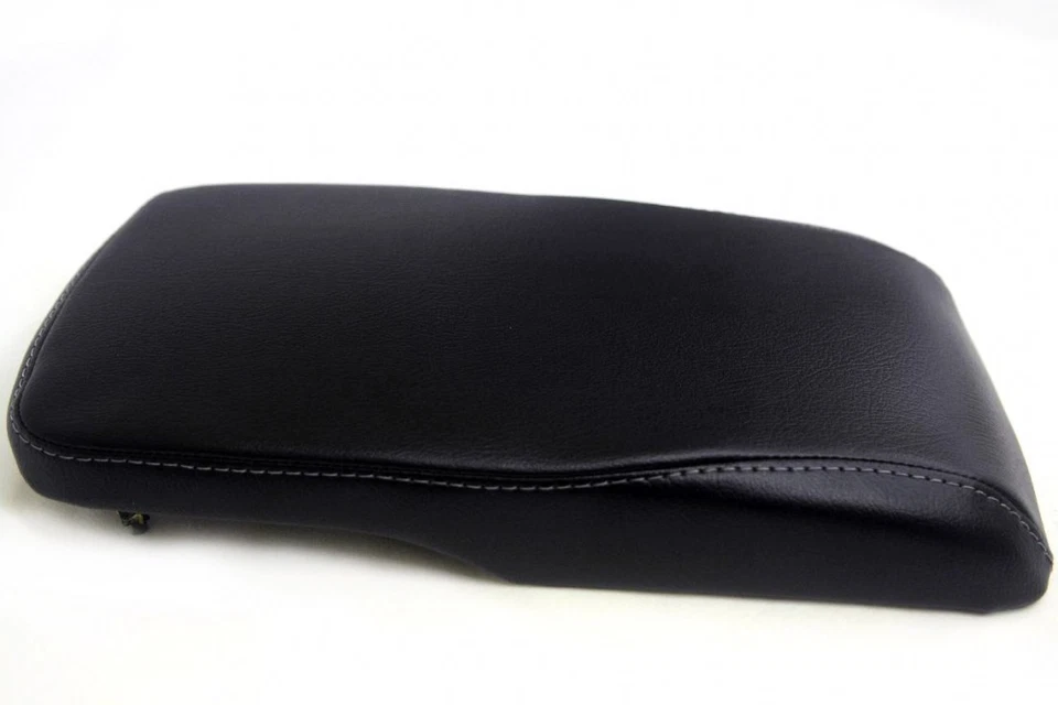 Cubierta de consola central para Toyota Avalon 13-18 imitación cuero negro con puntada gris Foto 2 de 4