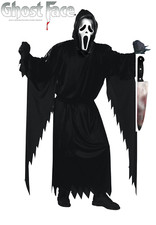 Mens Scream Costume Official Halloween Ghost Face Outfit Bloody Butchers Knife