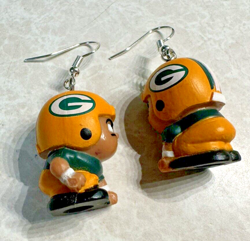 Green Bay Packers 925 EARRINGS NFL LITTLE MEN TEENYMATES Nora's - Picture 5 of 5