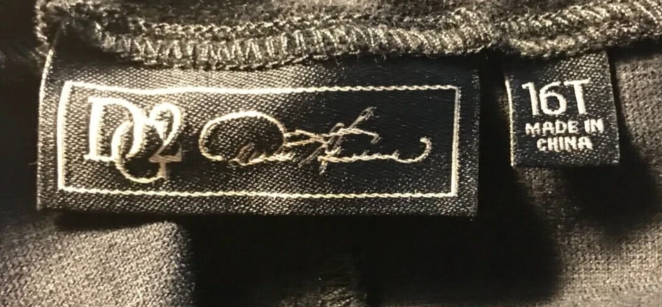 Pantalones de Terciopelo DG2 Diane Gilman Nuevos con Etiquetas 16T Negro Bootcut Pierna Pull-On 34W x 36I Foto 2 de 4