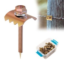 200 Reusable Fence Staples with Hex Adapter - Ideal for Barbed Wire Fencing