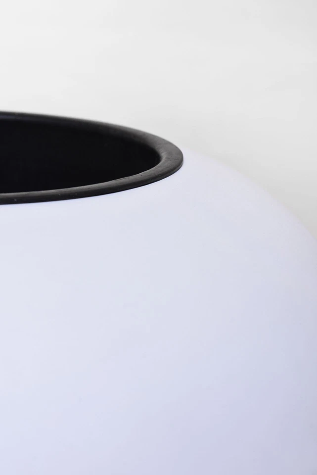 Pflanzkübel Blumentopf rund Fiberglas VIGLIA Weiß Matt 27x54 cm - Bild 4 von 4