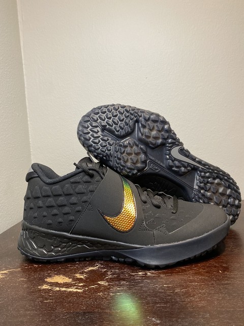 black and gold baseball turf shoes