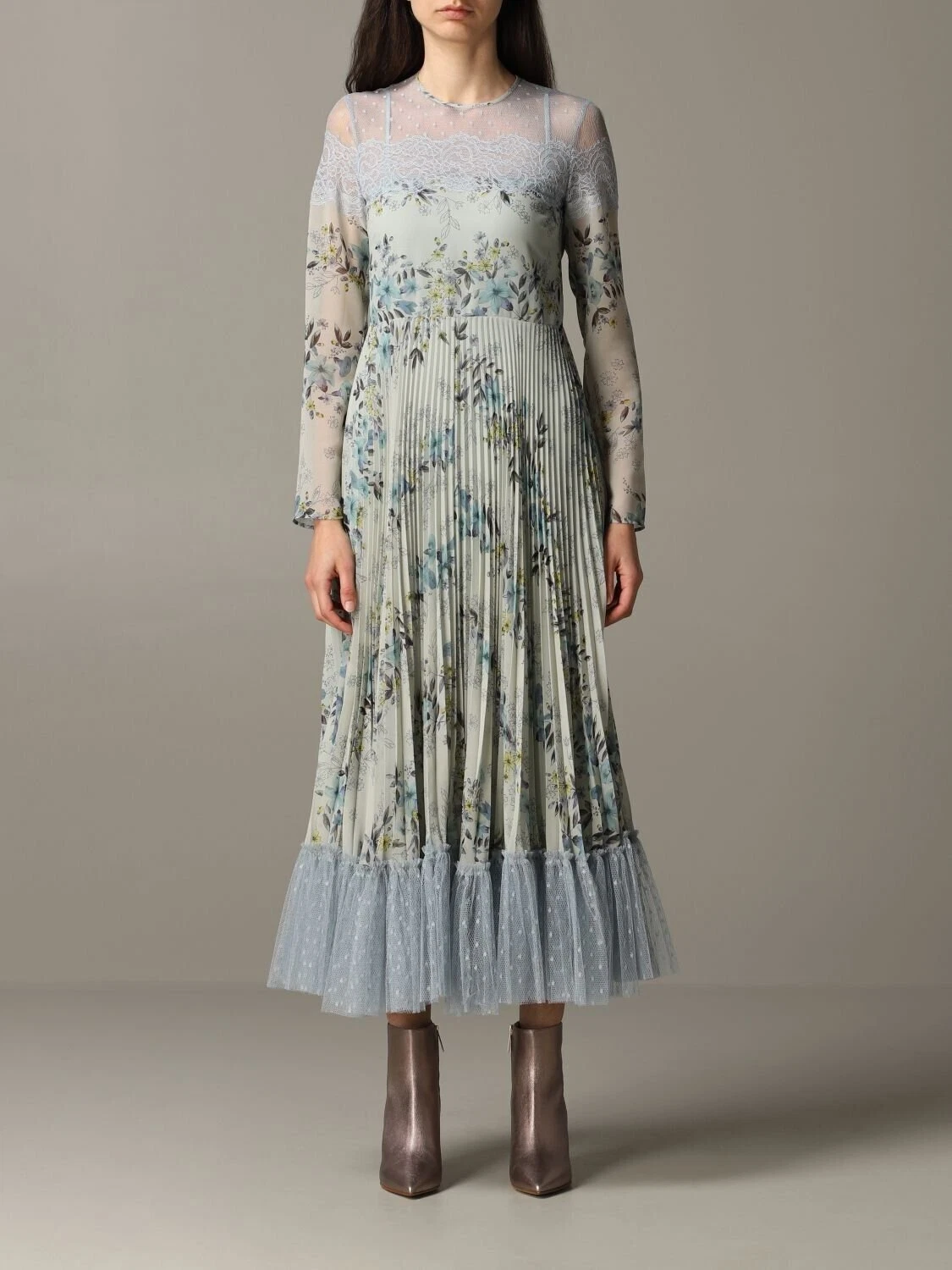 Abito Midi ROSSO VALENTINO stampa floreale georgette