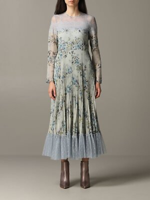 red valentino floral midi dress RED VALENTINO