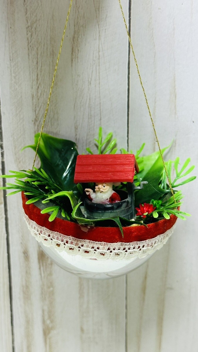 Vintage Christmas 1960 Santa Holiday Ornament Miniature Santa In