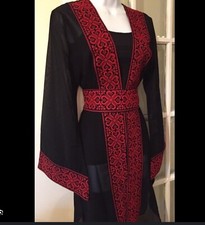 Traditional Embbroidered Abaya Sleeves Palestinian-Jordanian Style Embroidery