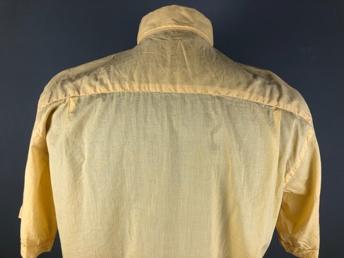 Paul & Shark Yachting Mens Shirt Button Up Short Sleeve Pockets Yellow Size 42 - Picture 7 of 12