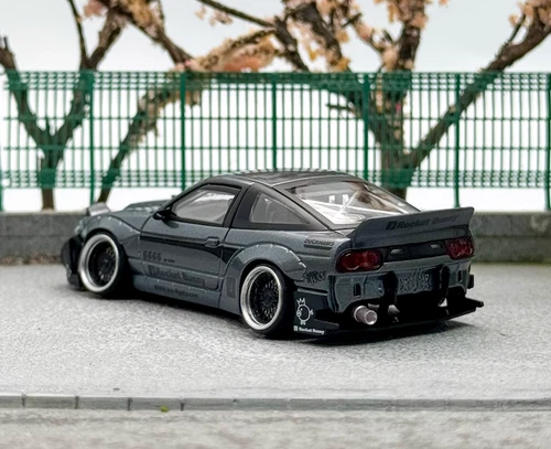 MT 1:64 JDM Gray Silvia S13 180SX Rocket Bunny Model Diecast Metal Car - Picture 10 of 18
