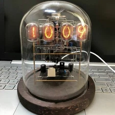 Classic Vintage IN-12 Nixie Tube Clock Kit DIY / Unassembled W/ Round Glass Case