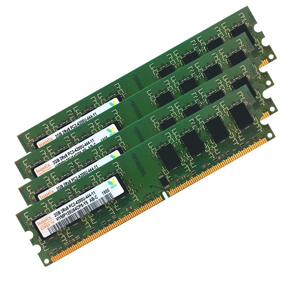 Hynix 8GB KIT 4x 2GB DDR2 PC2-4200U 533MHz 2Rx8 240Pin DIMM Desktop Memory RAM - Image 2 of 4