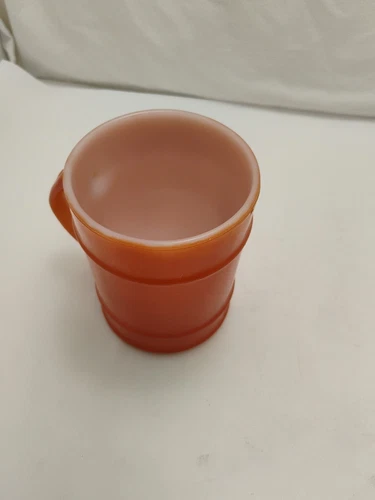 Vintage Fire King Anchor Hocking Milk Glass Orange Coffee Cup Mug 1