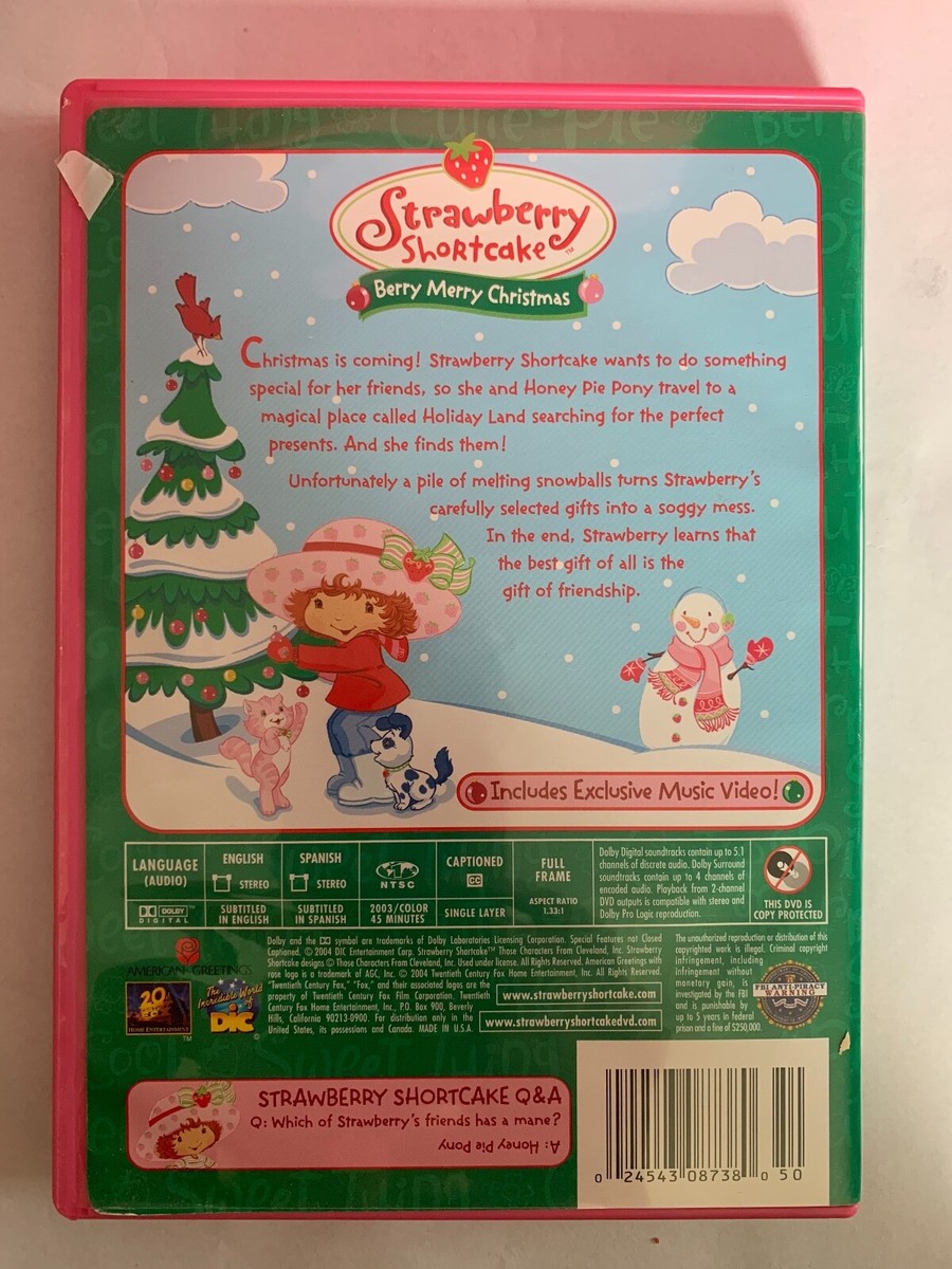 Strawberry Shortcake Berry Merry Christmas DVD Children Family