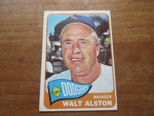 1965 TOPPS WALT ALSTON #217 LA DODGERS MGR HOF HIGHER GRADE NO CREASES SETBREAK!