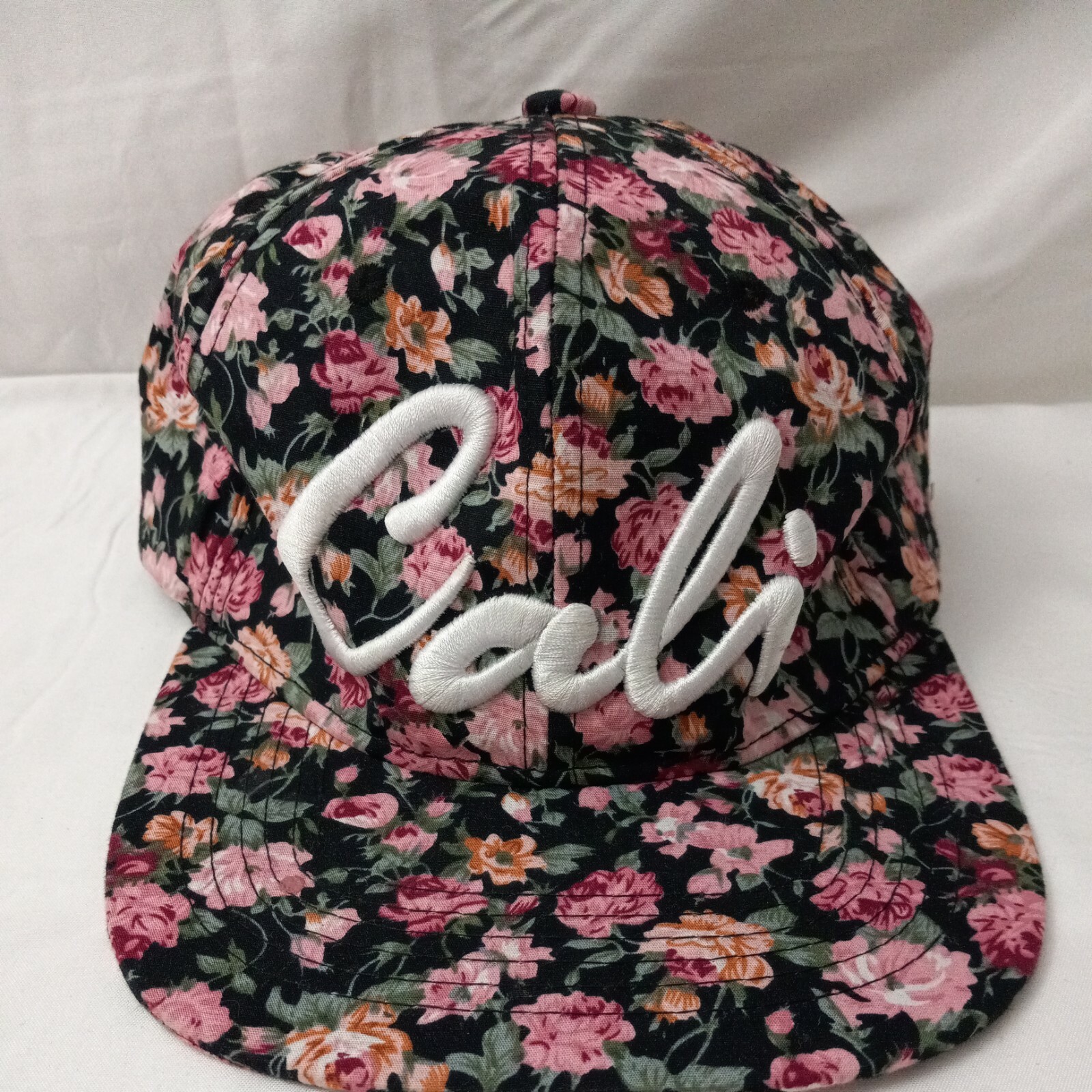 Cali Floral Pattern Snapback Cap Hat EUC - image 1
