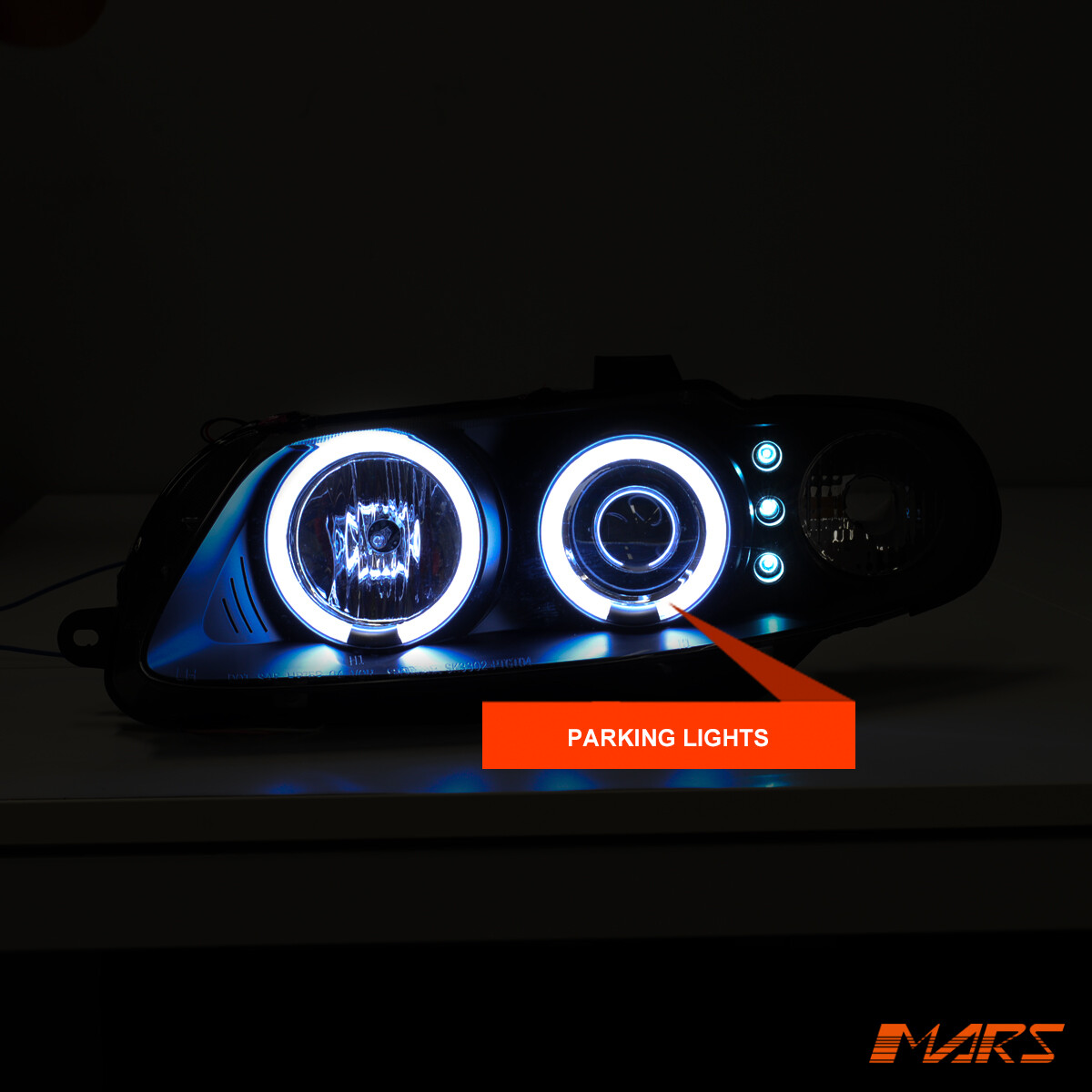 Black LED & CCFL Angel Eyes Projector Head Lights for Holden
