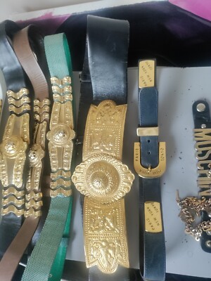 Vintage Judith Leiber Gold Buckle Leather Belt | eBay