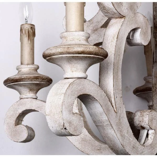 Bella 5 Light Wood Accent Candle Style Empire Chandelier eBay
