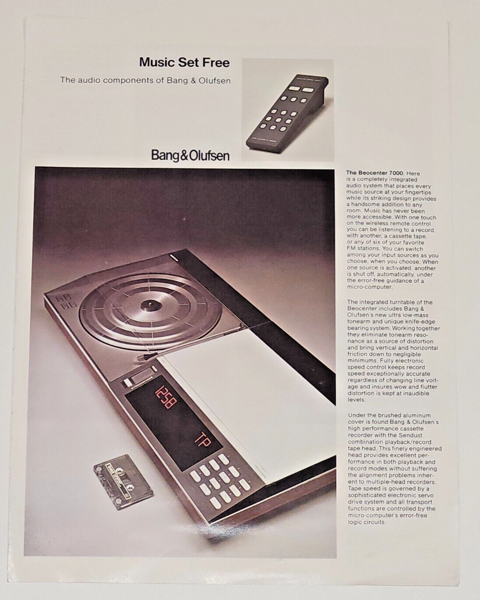 Bang & Olufsen Beosystem 8000 Sales Brochure Beocord 2400 8002