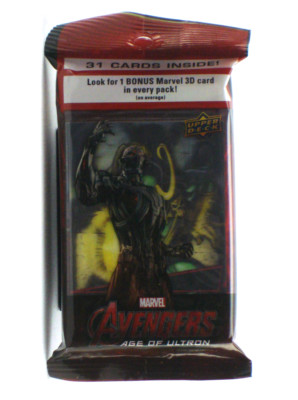 2015 Upper Deck Avengers Age Of Ultron 31-Card Jumbo Pack w/3D Insert Loki New