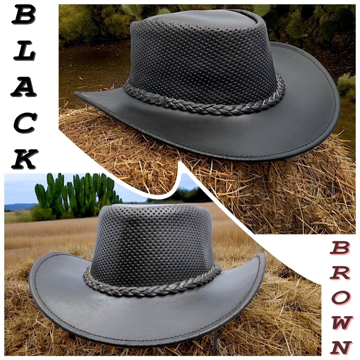 Unisex Wool Blend Cowboy Hat With Leather Band – Size 7 1/4, Western Costume Cap