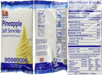 Dole Soft Serve Mix, Pineapple, Pound