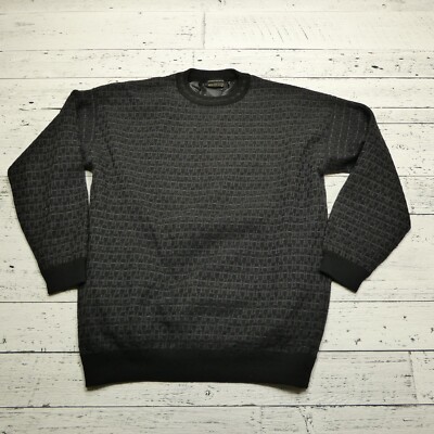 Serious Golf Sweater Mens 2XL Gray Wool Blend Geometric Windbreaker