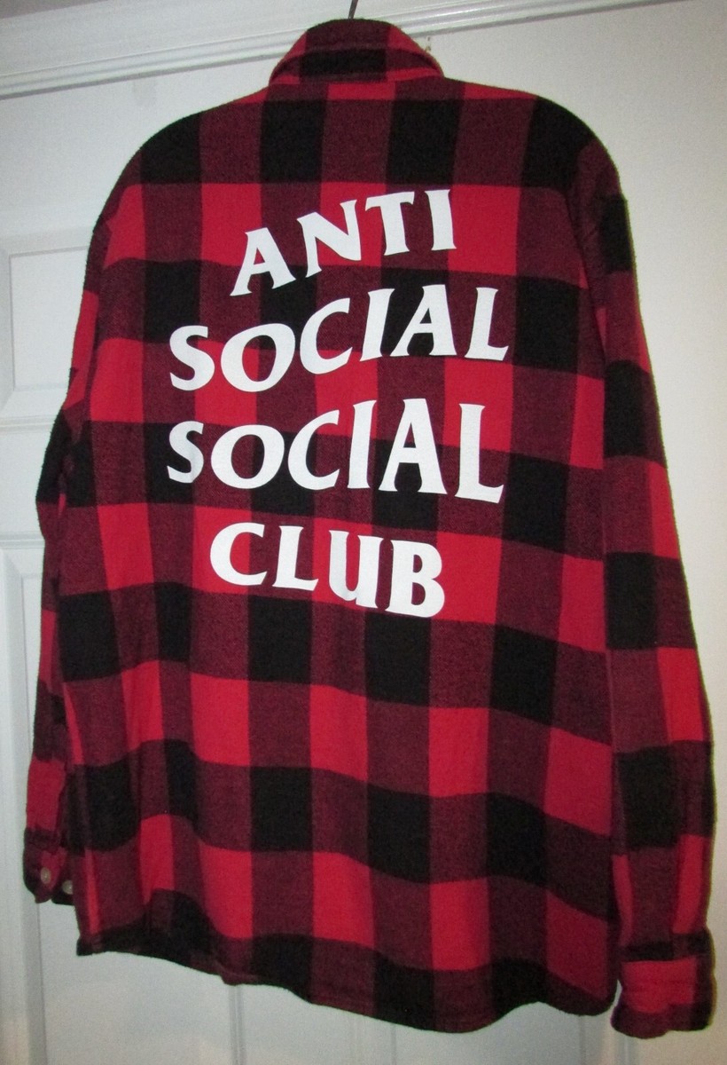 Anti Social Social Club No Expectations Mens Black/Red Flannel