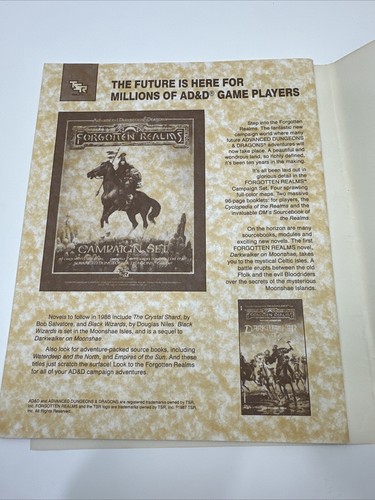 TSR FORGOTTEN REALMS FR2 MOONSHAE DUNGEONS DRAGONS MODULE 9217 NO MAP 1ST PRINT - Picture 5 of 10