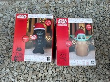 Star Wars Santa Darth Vader  Grogu Inflatable LED Light Up Disney Gemmy FS NEW